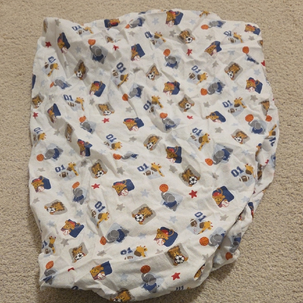 Lambs & Ivy Crib Sheet Sports Themed